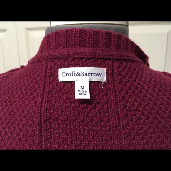Burgundy cardigan sweater. - Picture 4 of 6